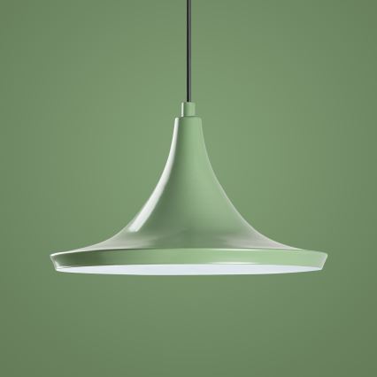 Ljuskrona med textilsladd TOM 1xE27/40W/230V grön