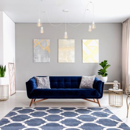 Ljuskrona med textilsladd TUBE 5xE27/15W/230V spindel vit