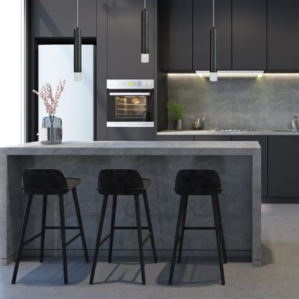 Ljuskrona med textilsladd TUBI 1xGU10/8W/230V svart