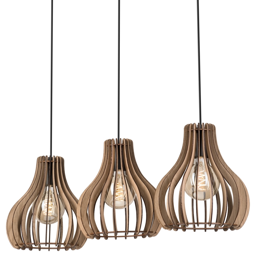 Ljuskrona med textilsladd TUCCI 3xE27/15W/230V ek/svart