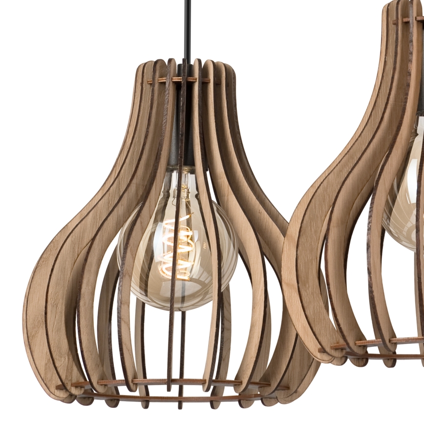 Ljuskrona med textilsladd TUCCI 3xE27/15W/230V ek/svart