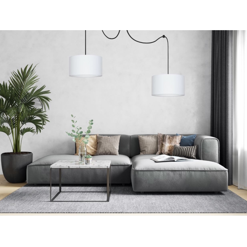 Ljuskrona med textilsladd TUZ 2xE27/60W/230V spindel