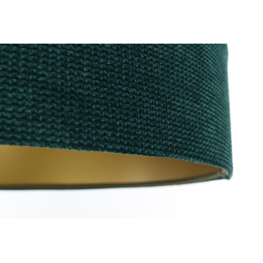 Ljuskrona med textilsladd TWIST 1xE27/60W/230V grön/guld