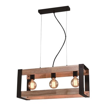 Ljuskrona med textilsladd VARNA 3xE27/40W/230V ek