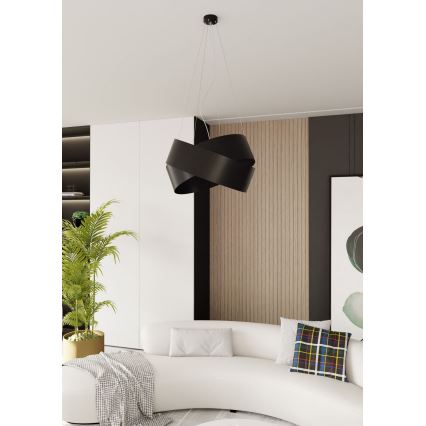 Ljuskrona med textilsladd VIENO 3xE27/15W/230V svart