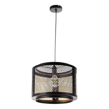 Ljuskrona med textilsladd VITO 1xE27/40W/230V svart