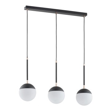 Ljuskrona med textilsladd VOLDA 3xE14/40W/230V svart