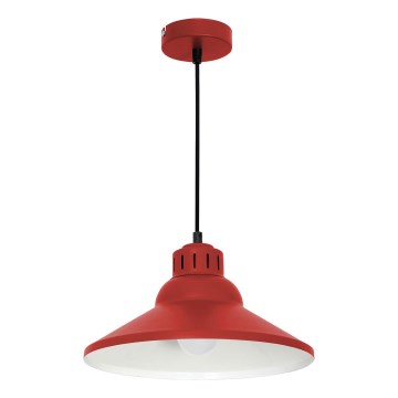 Ljuskrona med textilsladd WORKS 1xE27/15W/230V röd