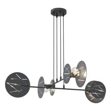 Ljuskrona med textilsladd XOTIC 4xE27/15W/230V svart