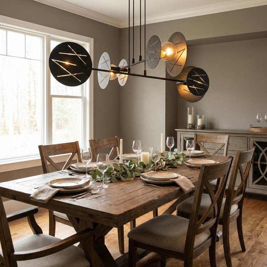 Ljuskrona med textilsladd XOTIC 4xE27/15W/230V svart