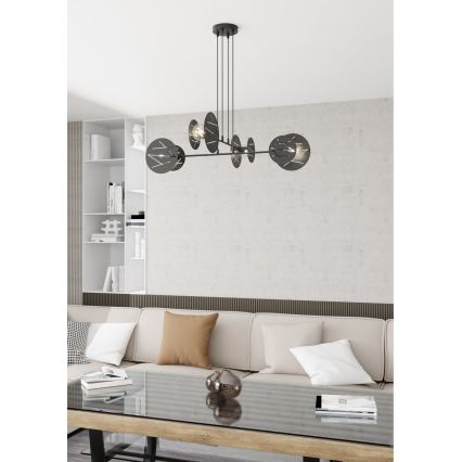 Ljuskrona med textilsladd XOTIC 4xE27/15W/230V svart