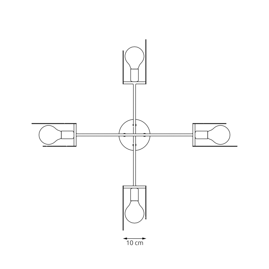 Ljuskrona med textilsladd XOTIC 4xE27/15W/230V svart