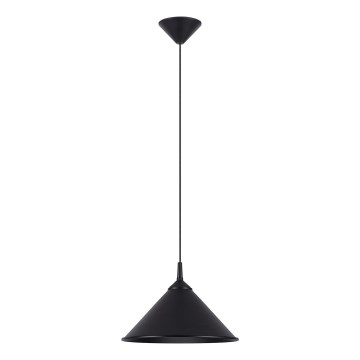 Ljuskrona med textilsladd ZUMA 1xE27/15W/230V diameter 30 cm svart