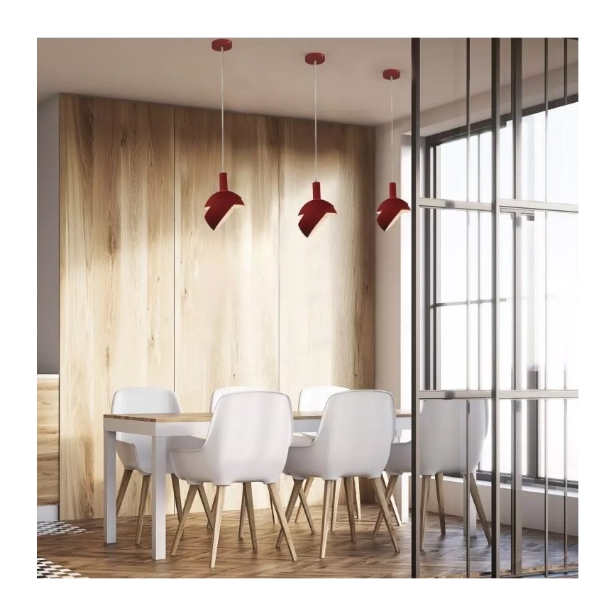 Ljusskrona med upphängningsrem  1xE14/60W/230V röd 