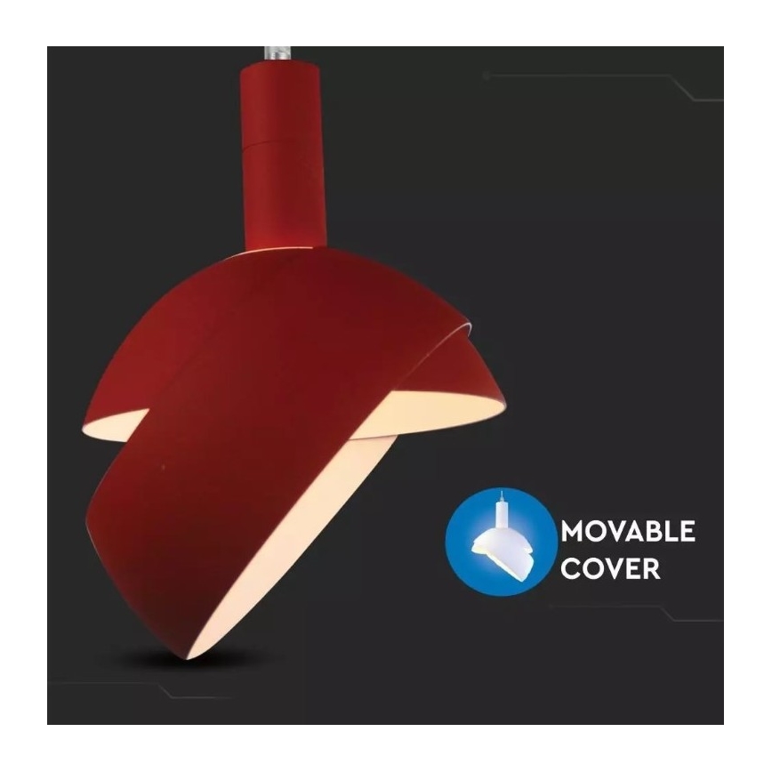 Ljusskrona med upphängningsrem  1xE14/60W/230V röd 