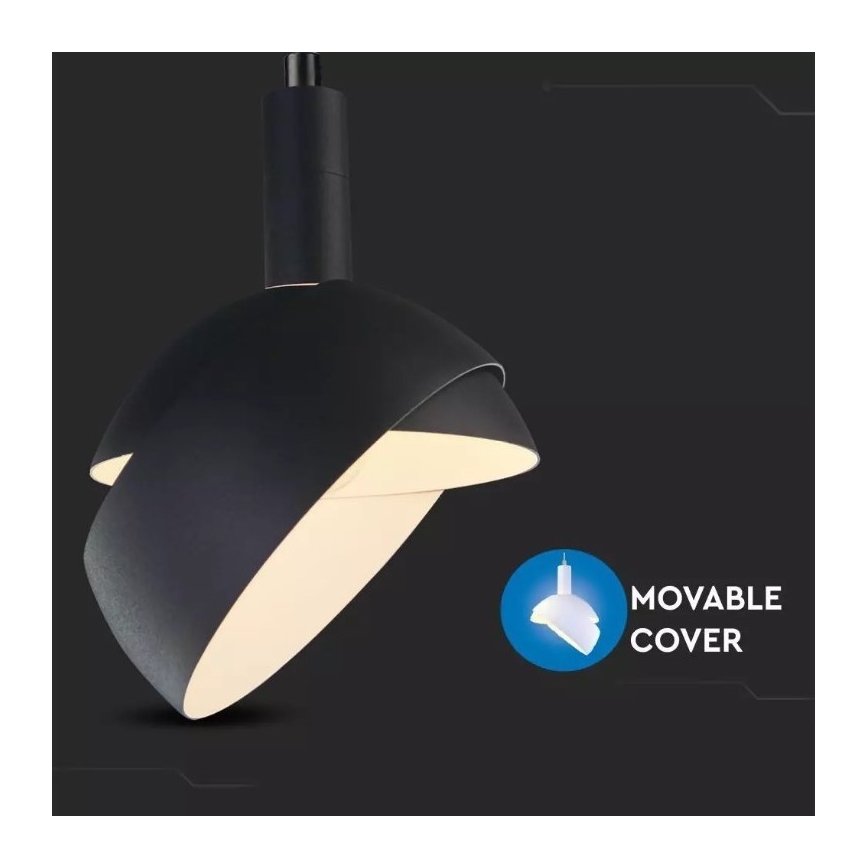 Ljusskrona med upphängningsrem  1xE14/60W/230V svart 