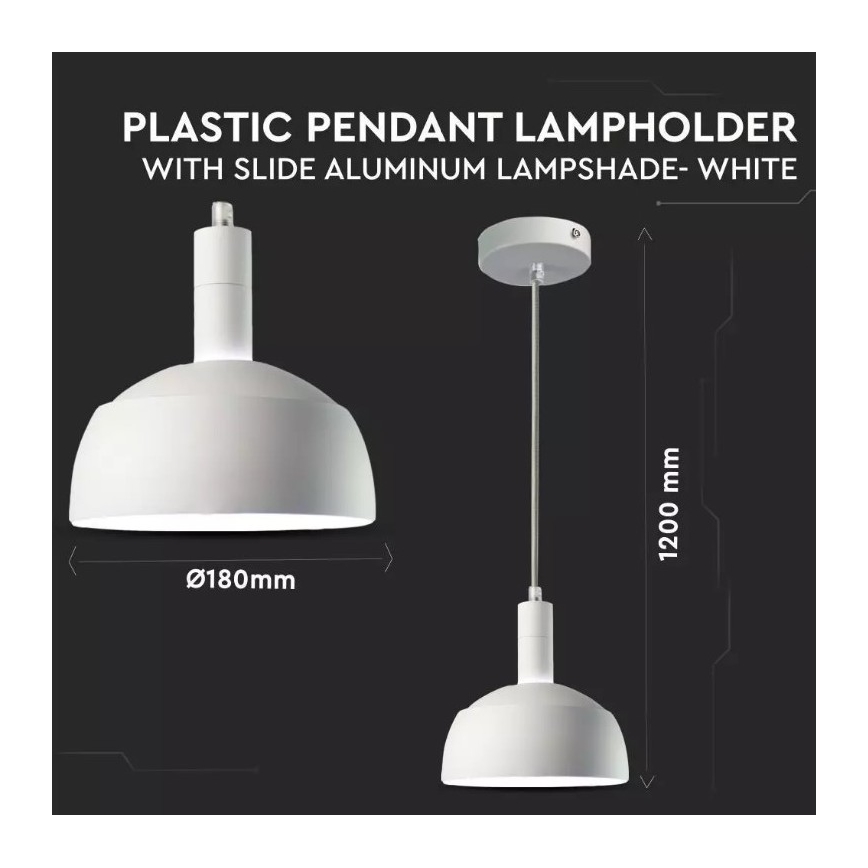 Ljusskrona med upphängningsrem  1xE14/60W/230V vit 