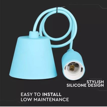 Ljusskrona med upphängningsrem  1xE27/60W/230V blå 