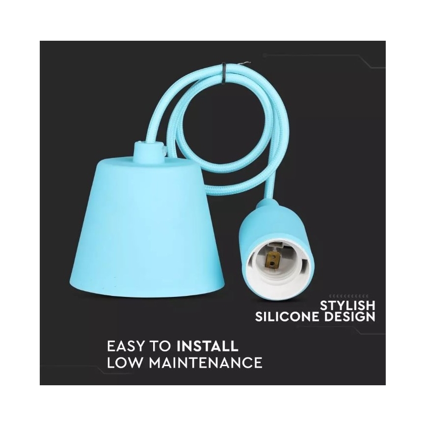 Ljusskrona med upphängningsrem  1xE27/60W/230V blå 