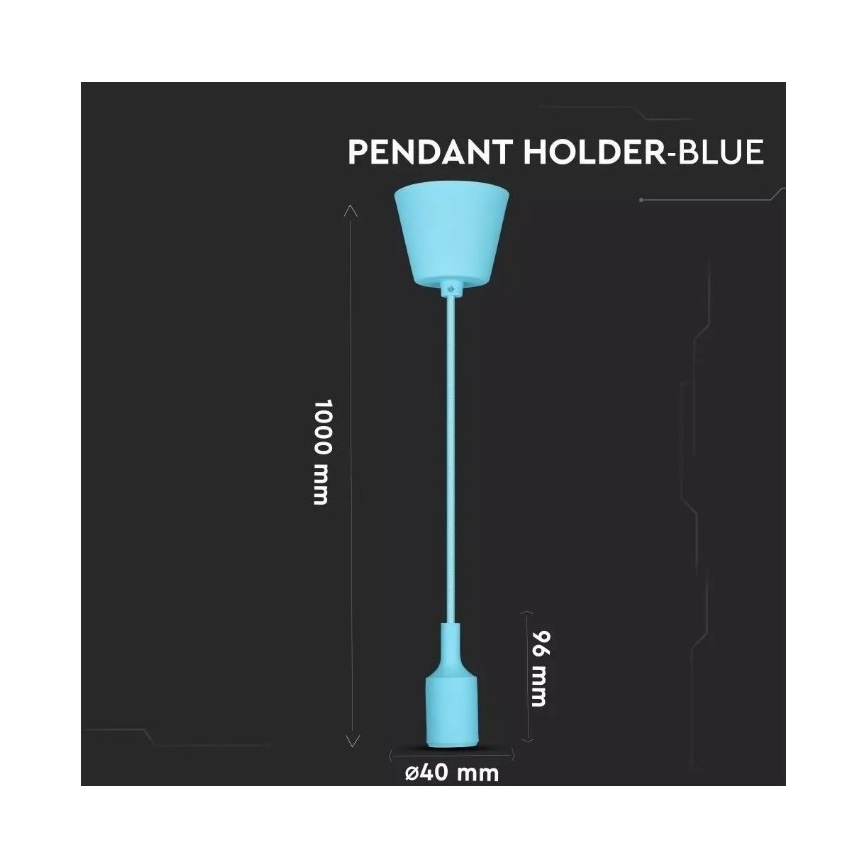 Ljusskrona med upphängningsrem  1xE27/60W/230V blå 