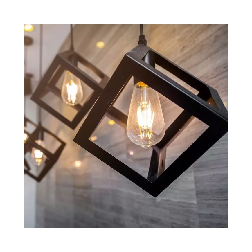 Ljusskrona med upphängningsrem  1xE27/60W/230V brons 