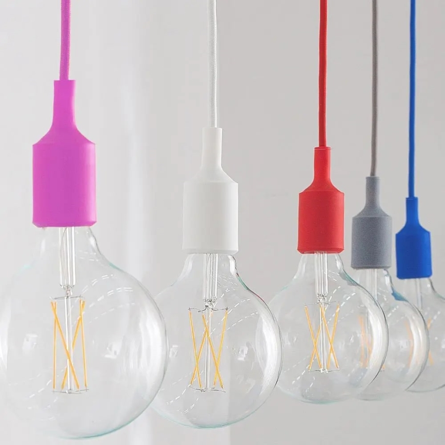 Ljusskrona med upphängningsrem  1xE27/60W/230V lila