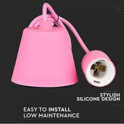 Ljusskrona med upphängningsrem  1xE27/60W/230V rosa 