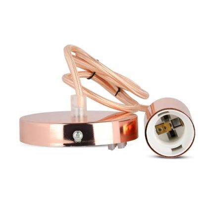 Ljusskrona med upphängningsrem  1xE27/60W/230V Roséguld