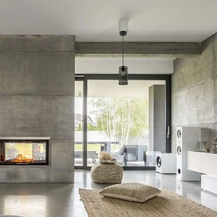 Ljuskrona med upphängningsrem 1xE27/60W/230V svart