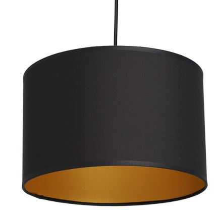 Ljuskrona med upphängningsrem ARDEN 1xE27/60W/230V d. 25 cm svart/gyllene