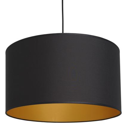 Ljuskrona med upphängningsrem ARDEN 1xE27/60W/230V d. 40 cm svart/guld
