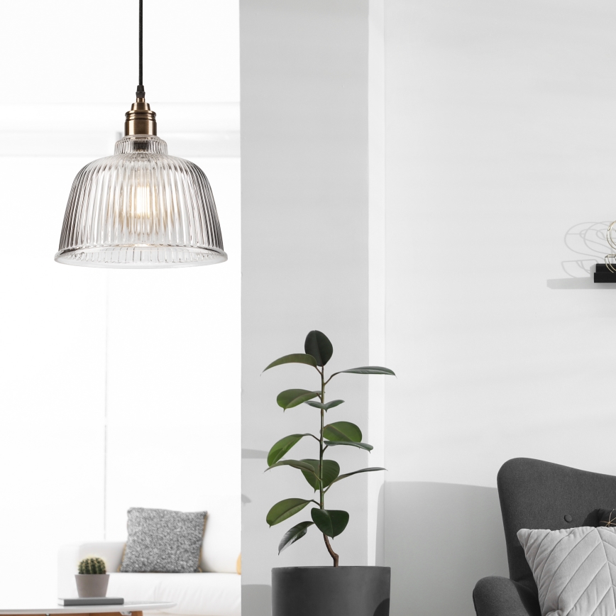 Ljusskrona med upphängningsrem  ASTA 1xE27/60W/230V brons