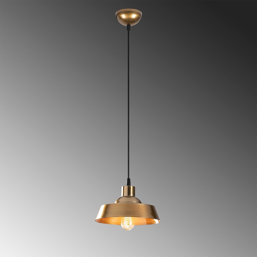 Ljusskrona med upphängningsrem  BERCESTE 1xE27/40W/230V gyllene 