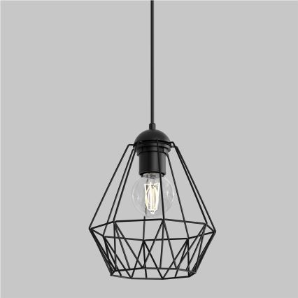 Ljuskrona med upphängningsrem BERGEN 1xE27/60W/230V svart