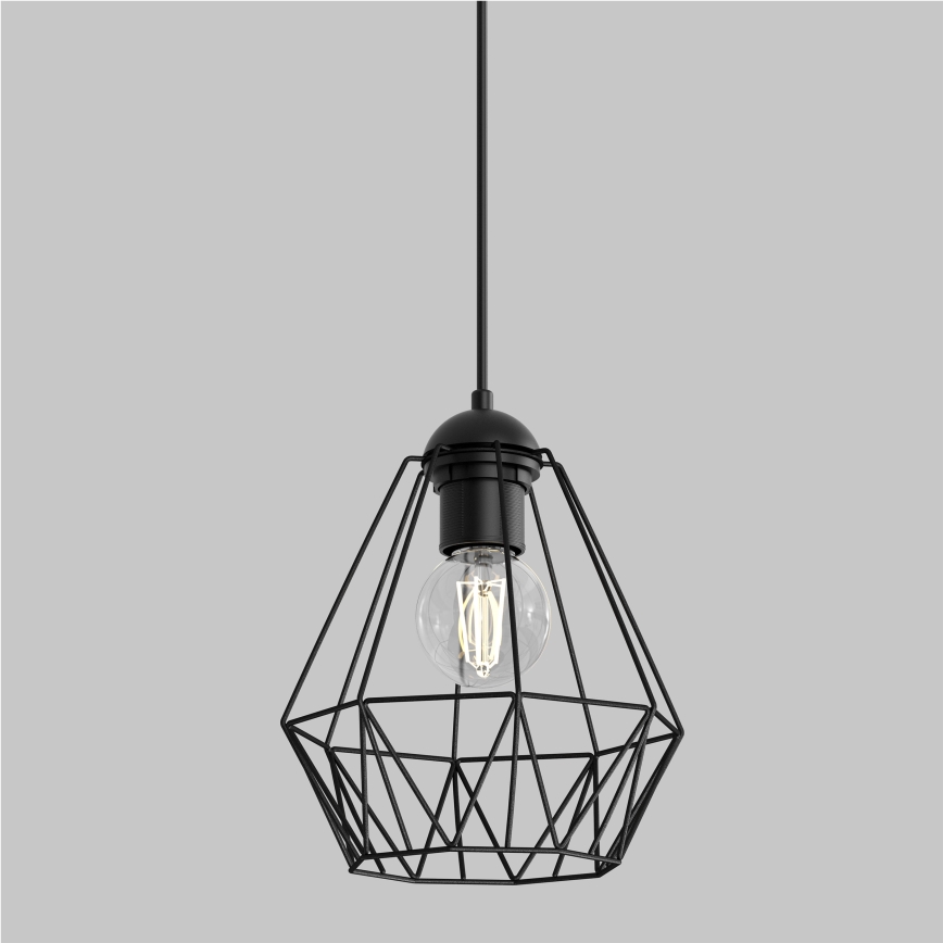 Ljuskrona med upphängningsrem BERGEN 1xE27/60W/230V svart