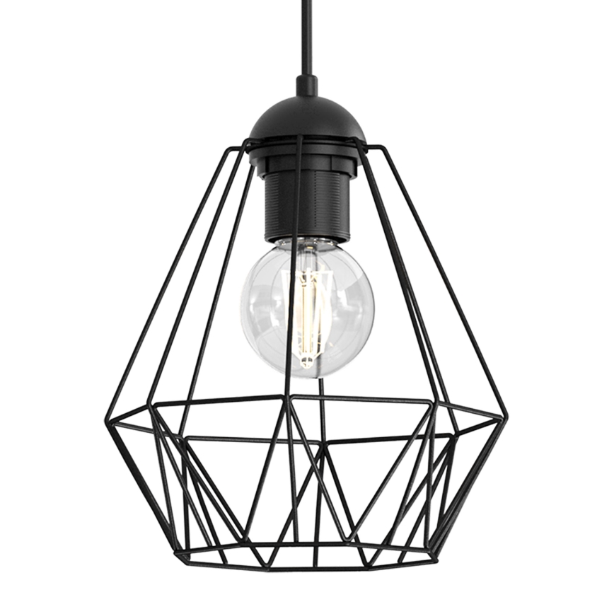 Ljuskrona med upphängningsrem BERGEN 1xE27/60W/230V svart