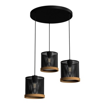 Ljuskrona med upphängningsrem BERIL 3xE27/60W/230V