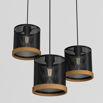 Ljuskrona med upphängningsrem BERIL 3xE27/60W/230V