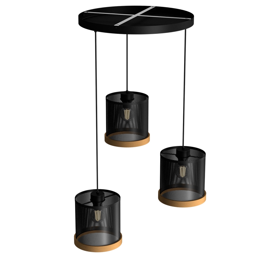 Ljuskrona med upphängningsrem BERIL 3xE27/60W/230V