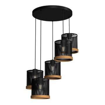 Ljuskrona med upphängningsrem BERIL 5xE27/60W/230V