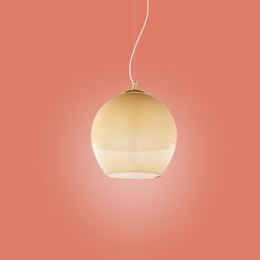 Ljusskrona med upphängningsrem  BOULETTE 1xE27/60W/230V gyllene 