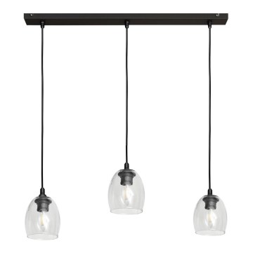 Ljuskrona med upphängningsrem BRILLANT 3xE27/15W/230V genomskinlig