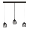 Ljuskrona med upphängningsrem BRILLANT 3xE27/15W/230V grå