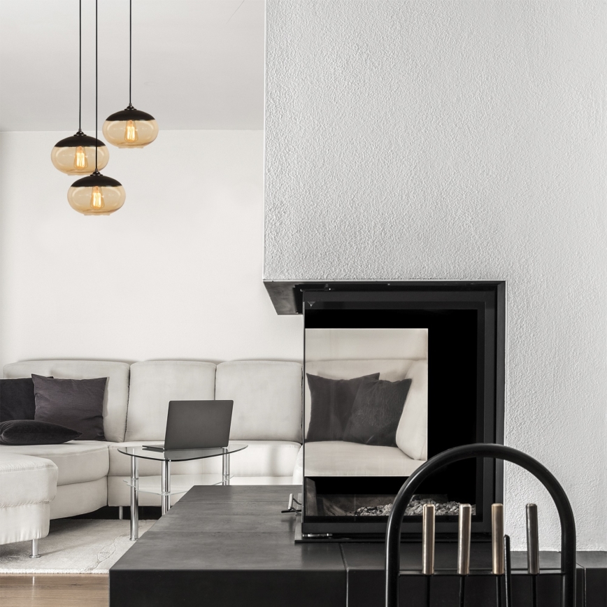 Ljusskrona med upphängningsrem  CAMINI 3xE27/40W/230V