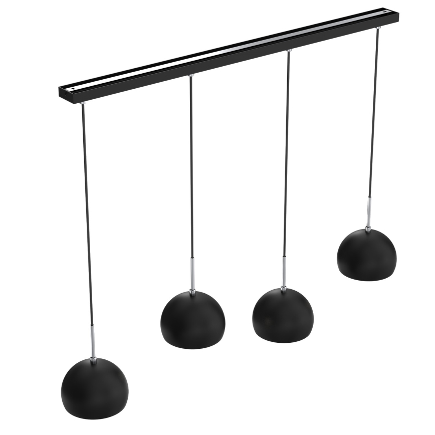 Ljuskrona med upphängningsrem COOL 4xE27/60W/230V svart
