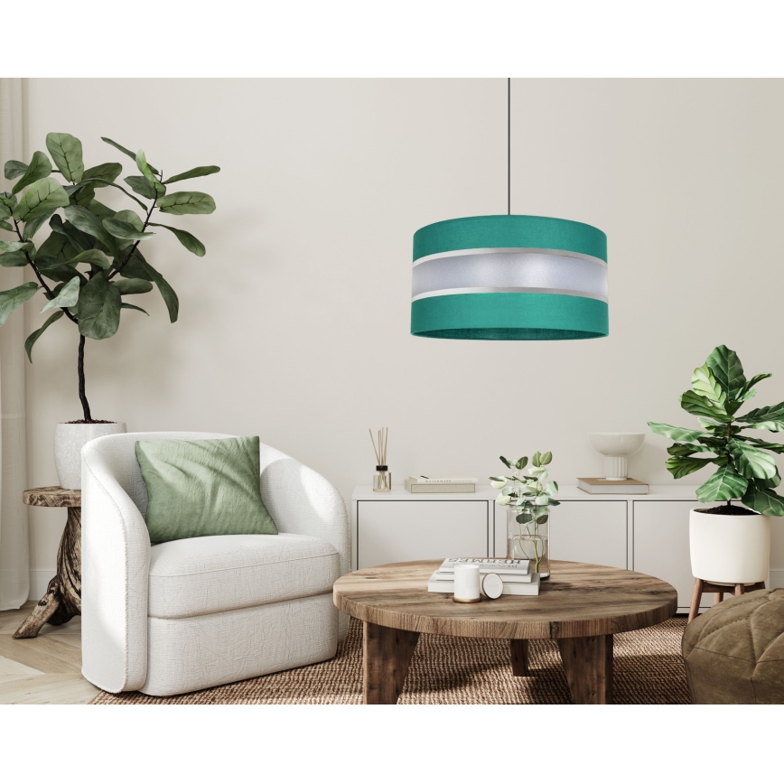 Ljuskrona med upphängningsrem CORAL 1xE27/60W/230V d. 40 cm grön