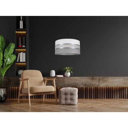 Ljuskrona med upphängningsrem CORAL 1xE27/60W/230V d. 40 cm vit/grå