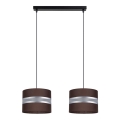 Ljuskrona med upphängningsrem CORAL 2xE27/60W/230V brun