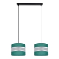 Ljuskrona med upphängningsrem CORAL 2xE27/60W/230V grön