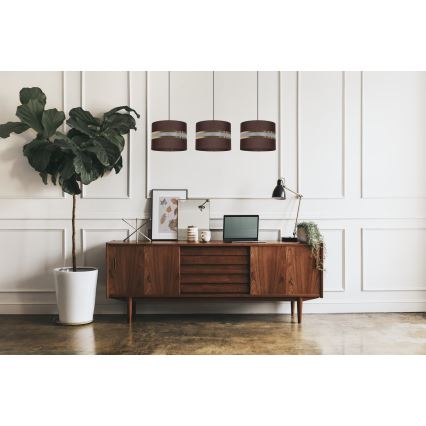 Ljuskrona med upphängningsrem CORAL 3xE27/60W/230V brun